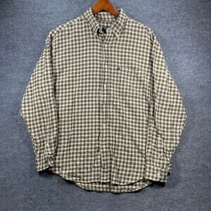 Ralph Lauren Jeans Co. Button Down Shirt Men's Large Yellow/Black Gingham Plaid